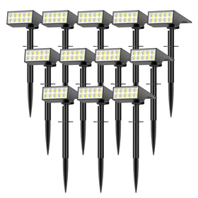 WENATY solar spot lights panel view highlights efficient charging and extended outdoor lighting