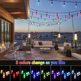 WENFENG RGB bulbs illuminate vivid colors for festive backyard gatherings