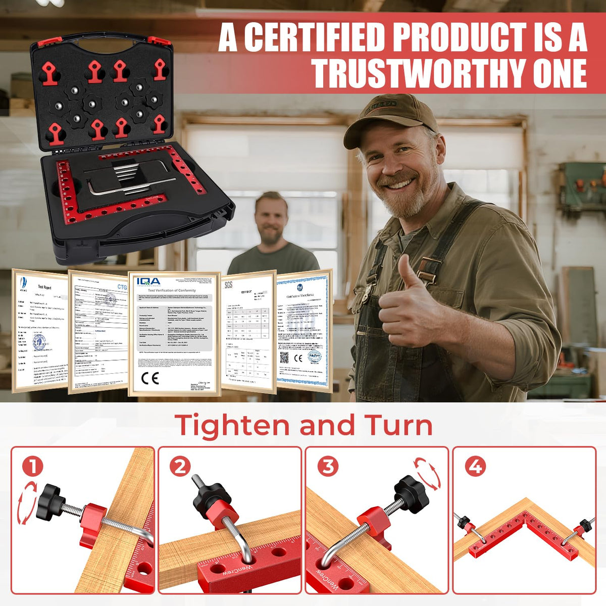 Includes portable storage case for WenCrew clamps and easy transport between sites.