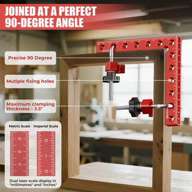 Star knob tightening enables hands-free right-angle alignment with WenCrew clamps.