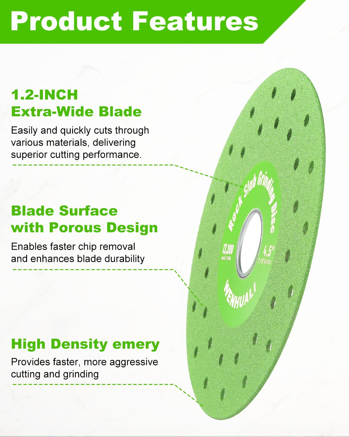 WENHUALI 1.2-inch wide blade enables faster tile and stone cuts.