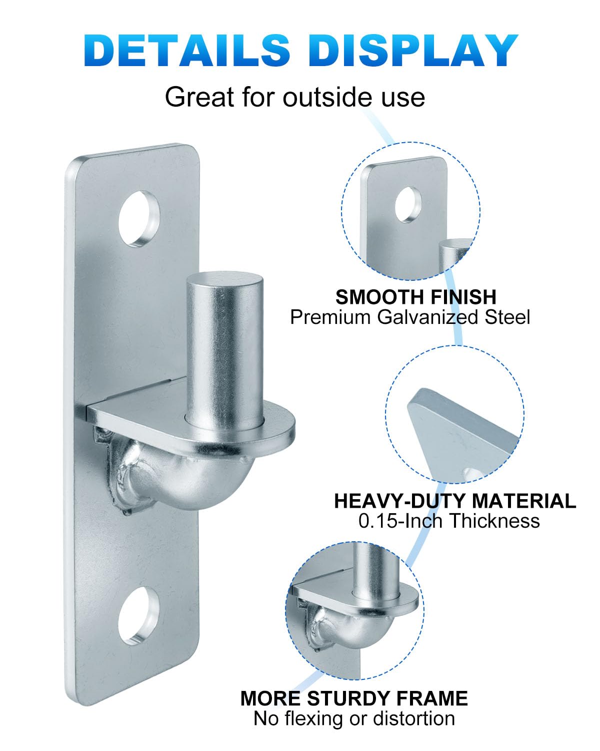 WENHUALI galvanized steel hinges withstand harsh weather, ideal for barns and fences.