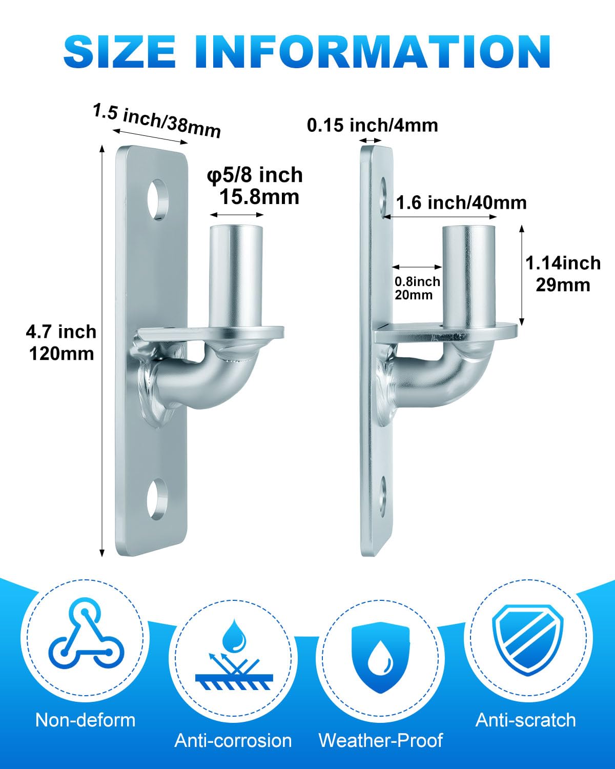 WENHUALI gate hinge pin 5/8 inch visible on a frame, supports easy installation.