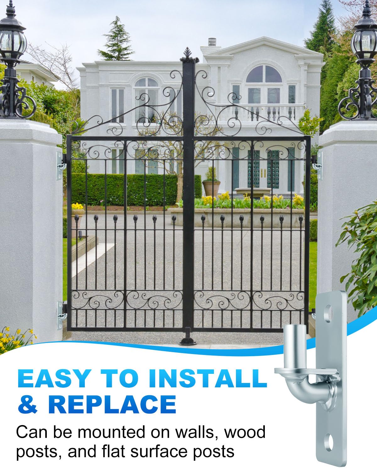 WENHUALI outdoor gate hinges installation emphasizes outdoor resilience.
