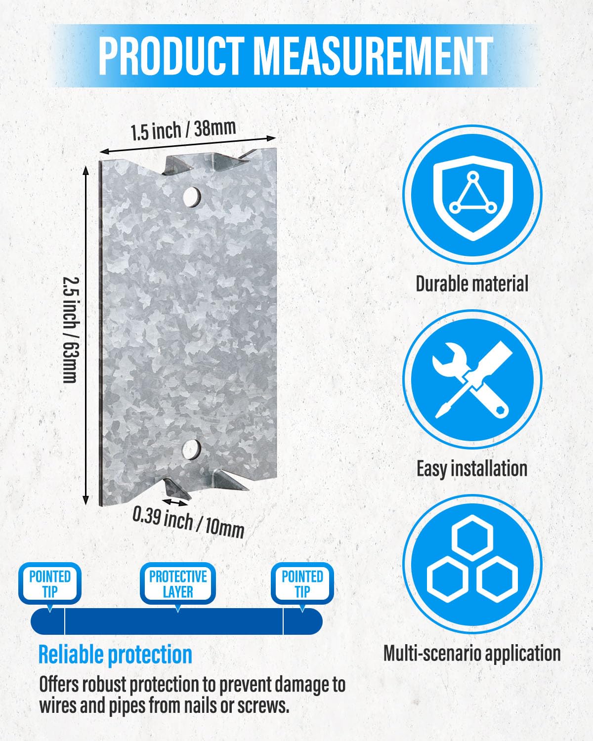 WENHUALI Snowflake Silver nail plates showing sharp prongs for fast embedding