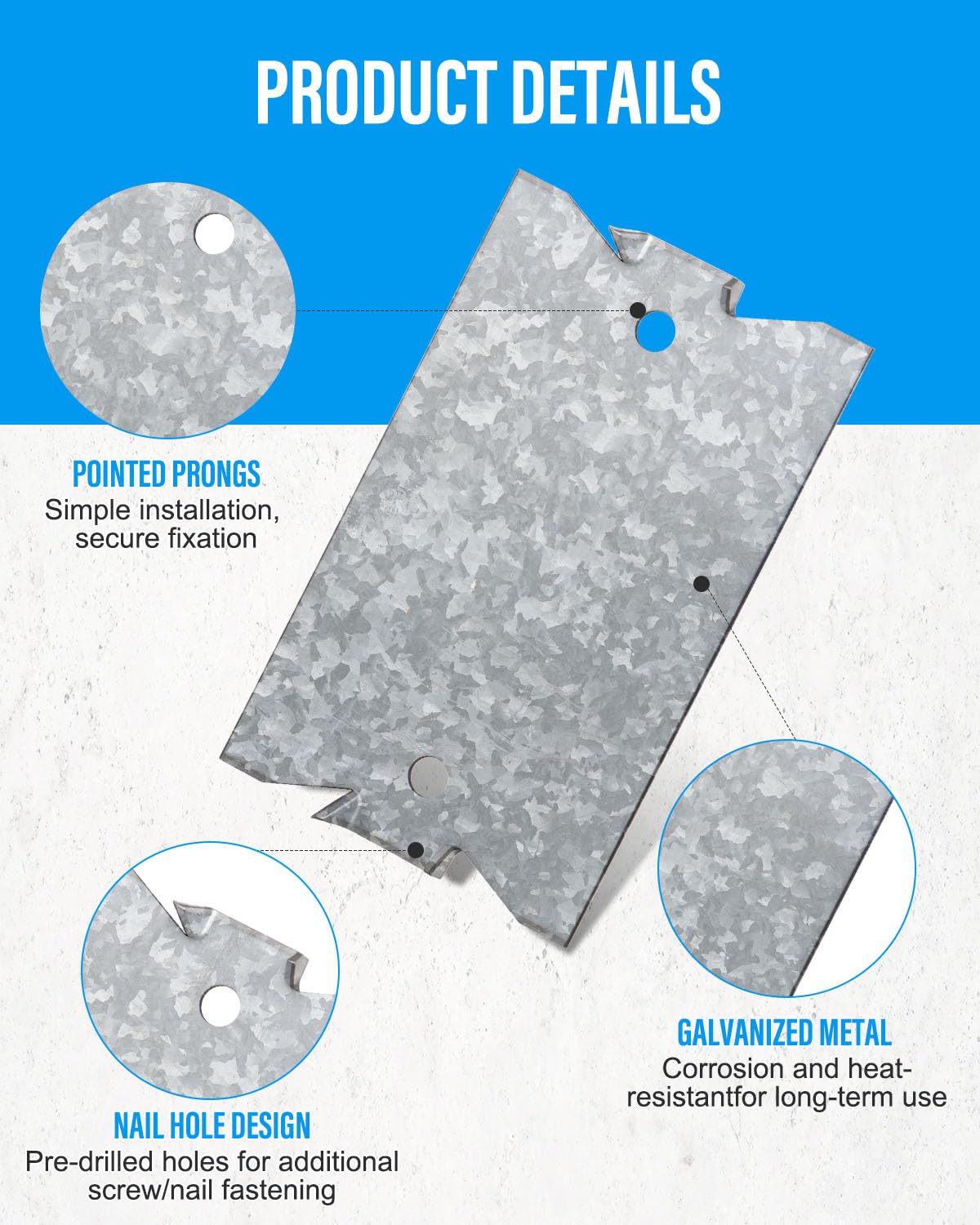 WENHUALI Snowflake Silver nail plates being installed in a wood stud wall