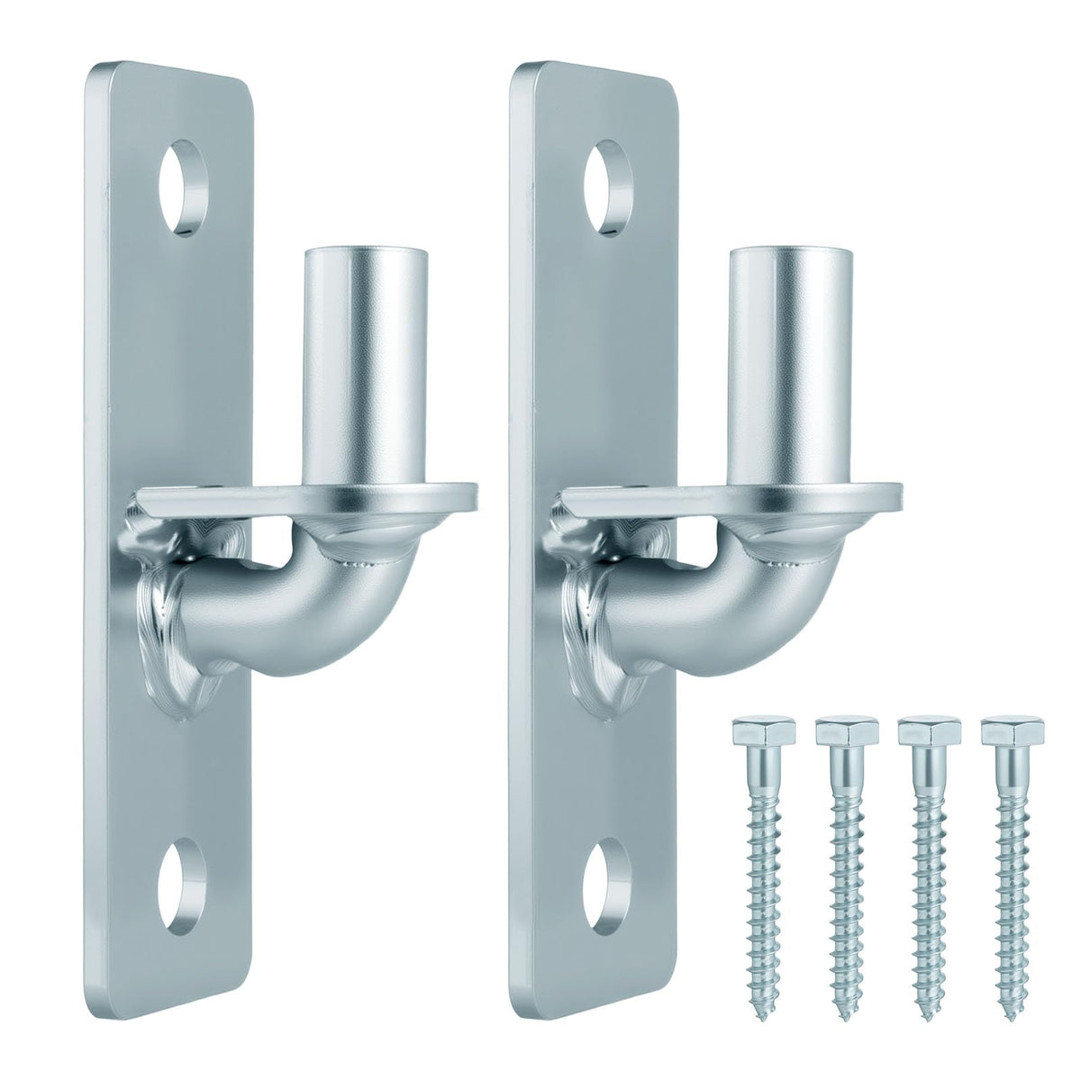 WENHUALI wall mount gate hinges 2-pack securing a metal gate for durable outdoor use.