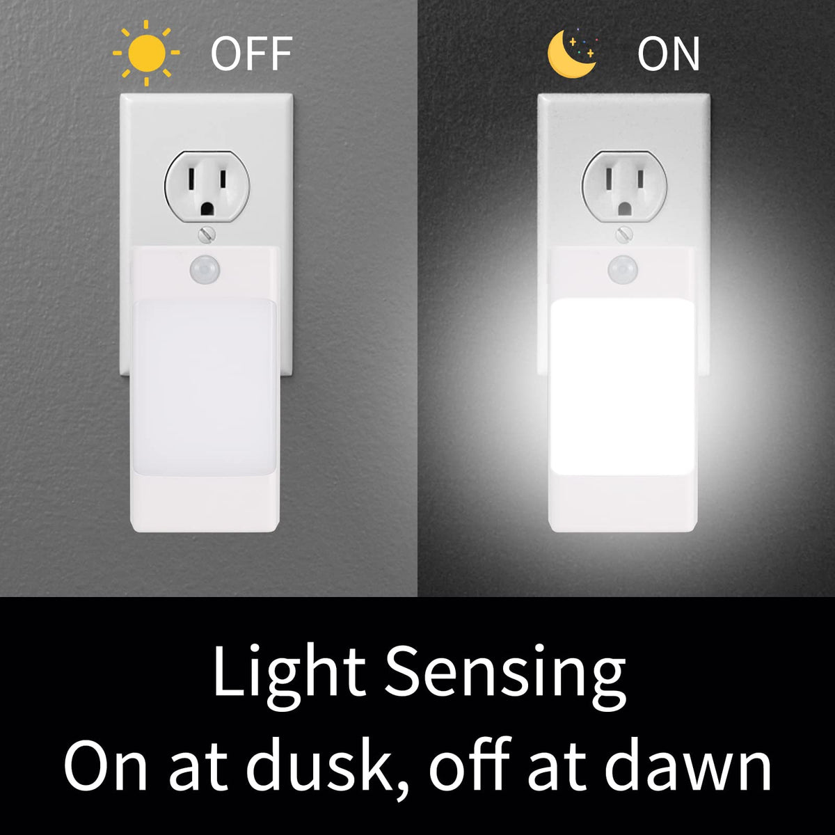 Wennyn 4-in-1 LED night light with dusk-to-dawn sensor activates at night