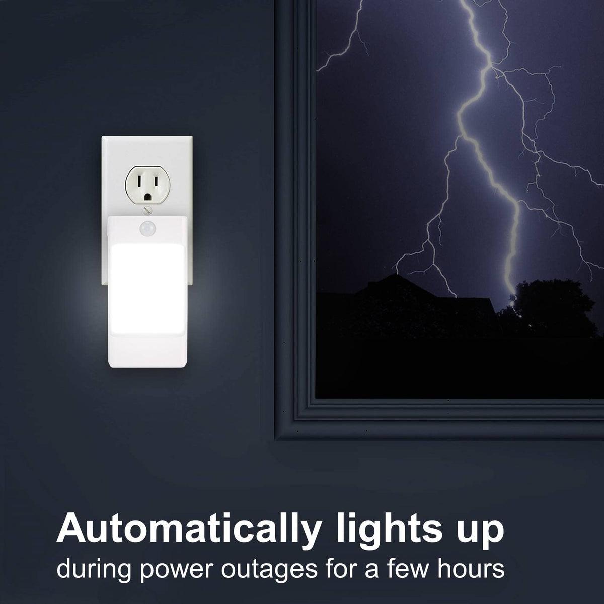 Wennyn 4-in-1 LED night light motion sensor triggers bright light on movement
