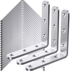 WENQUIT 25Pcs angle brackets reinforce wooden shelves safely