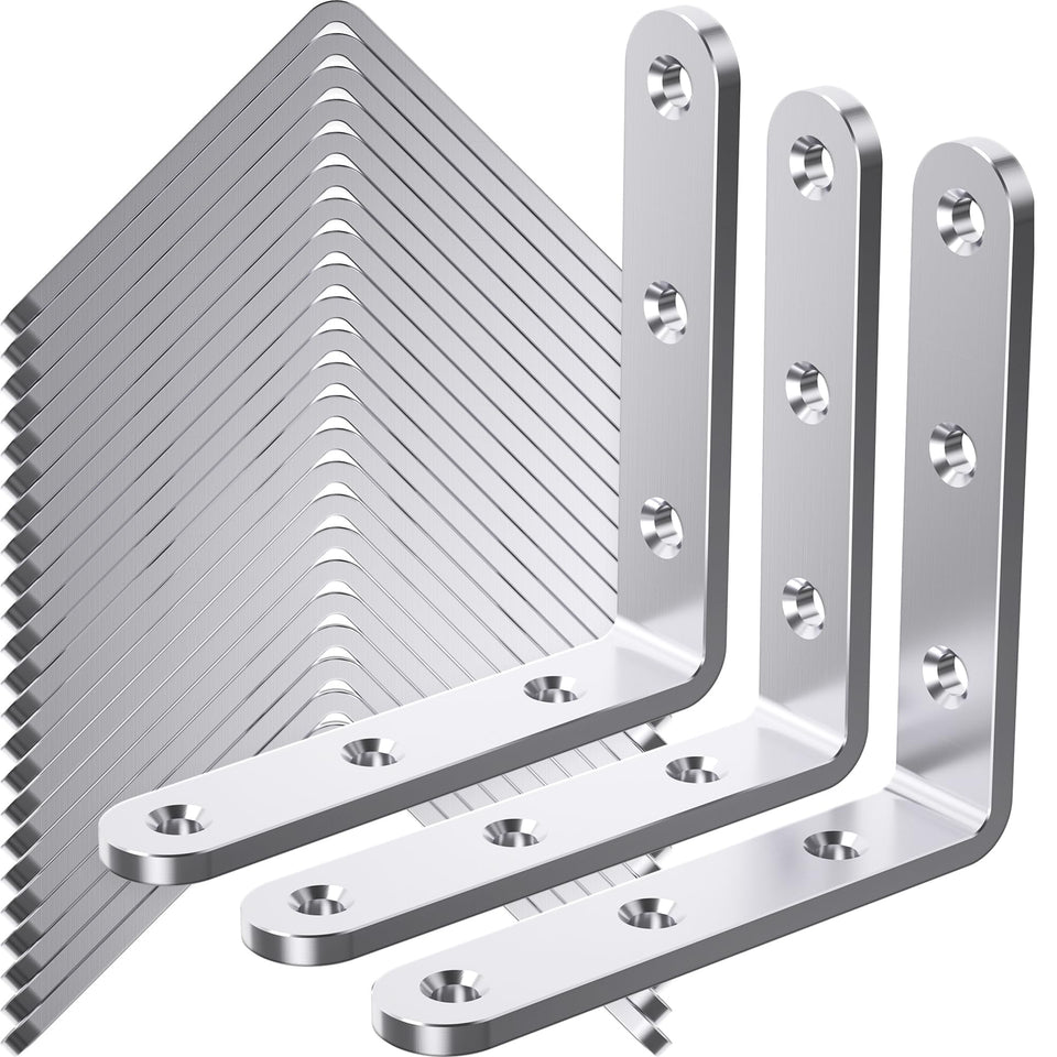 WENQUIT 25Pcs angle brackets reinforce wooden shelves safely