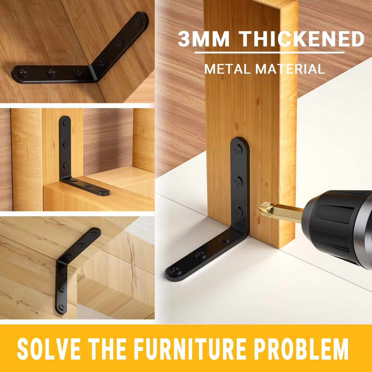 Brackets with smooth rounded edges for safe handling and installation.