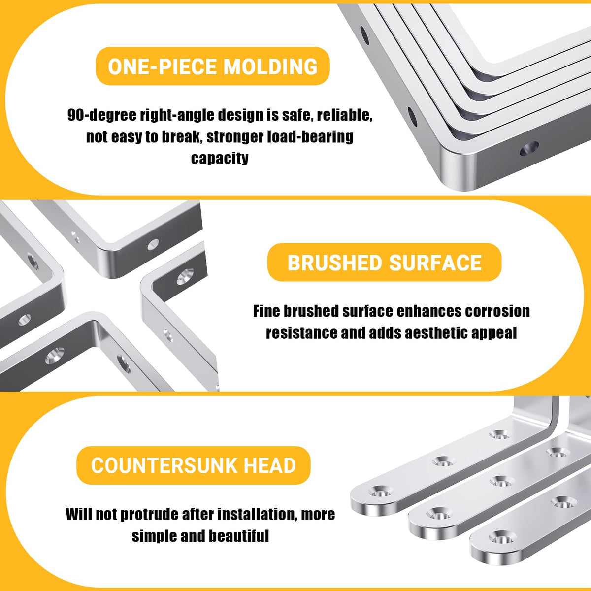 WENQUIT brushed finish bracket resists rust for long-lasting furniture