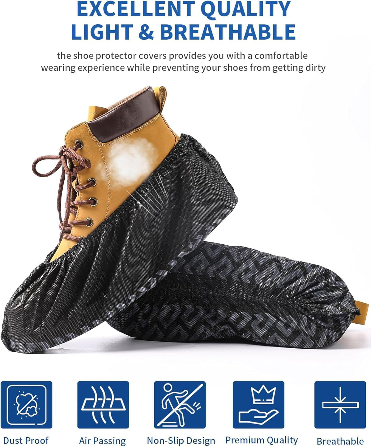 Wentong X-Large shoe covers with easy-slip-on opening