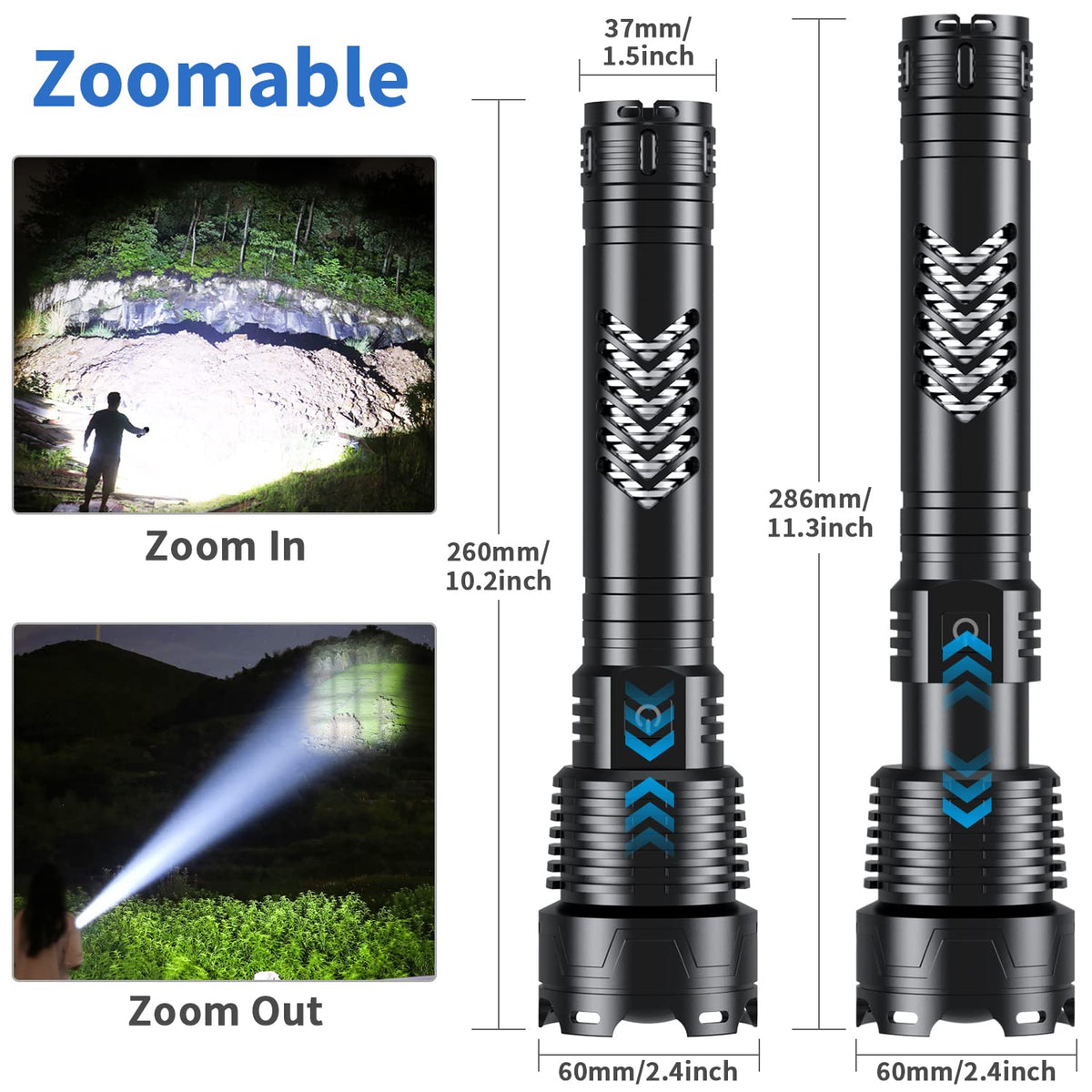 Weoxi flashlight with long-handle grip for extended outdoor sessions.
