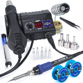WEP 882D soldering station front display shows precise temperature and mode for easy setup