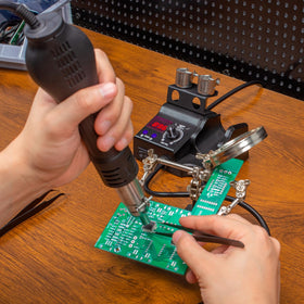 WEP 8858-V integrated nozzle holder keeps tools organized during precision work.