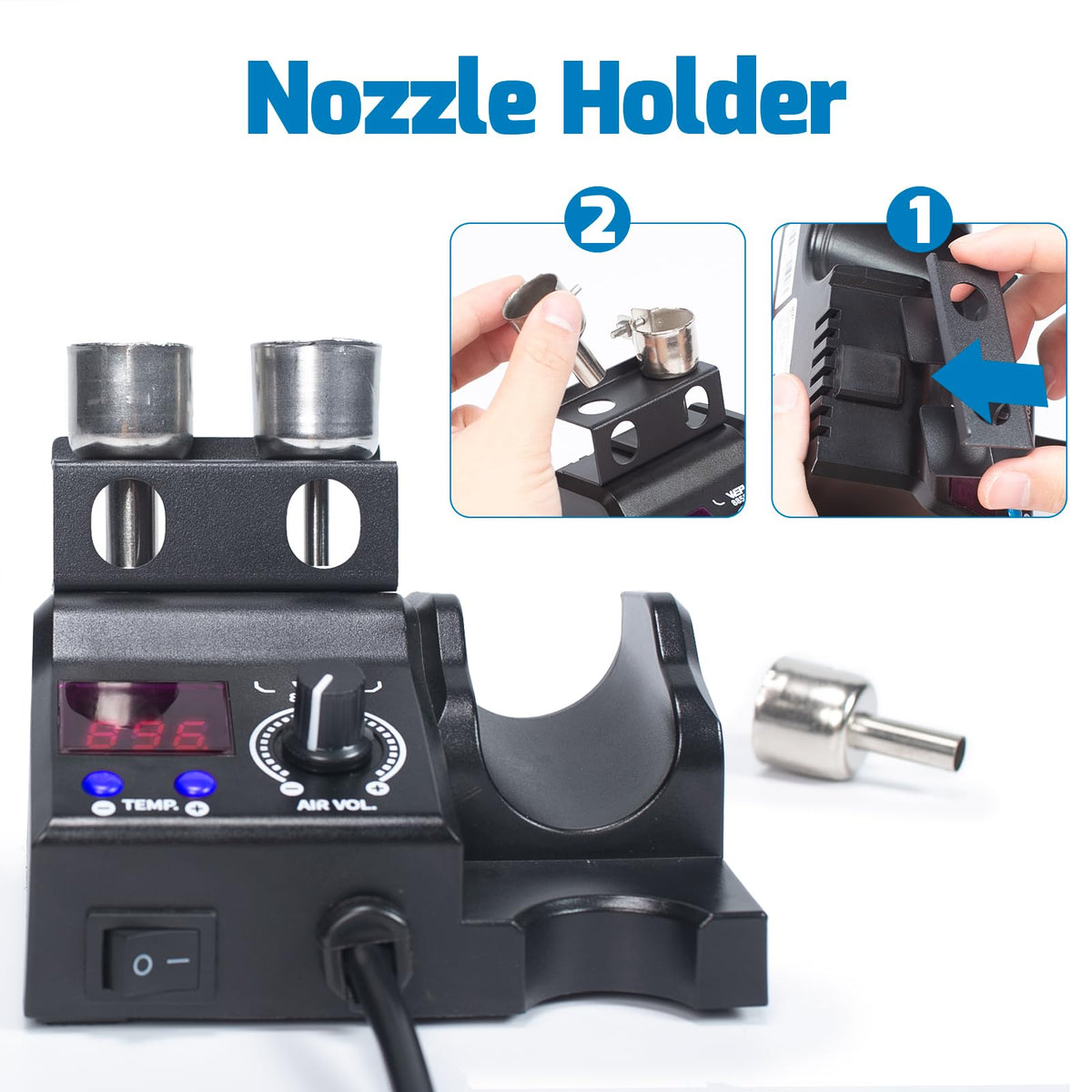 WEP 8858-V three-nozzle set enables versatile heat patterns for tasks.