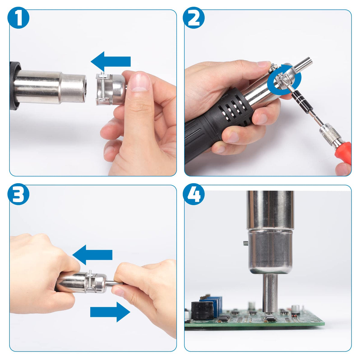 WEP 8858-V straight tweezers support accurate lifting and placement.