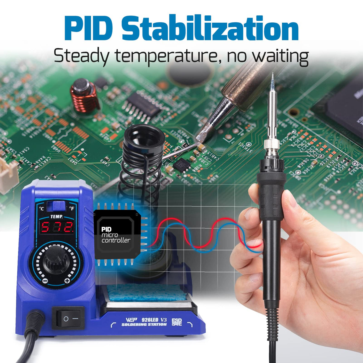 WEP 926LED V3 tip cleaner image showing maintenance for longer tip life