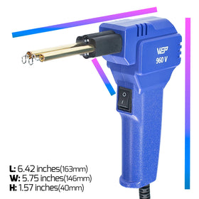 WEP 960-V with LED light illuminating the weld point for precision.