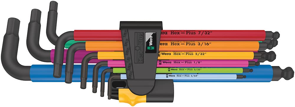 Wera 950/9 Hex-Plus Imperial L-Key set with comfortable grip sleeve