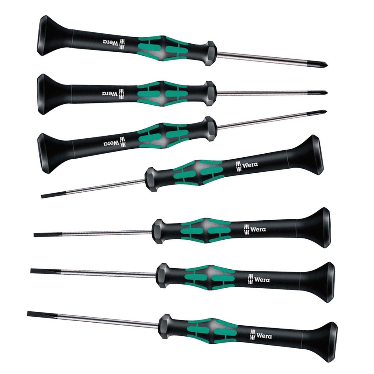 Wera 2035/2050 Kraftform Micro set handle close-up highlighting comfortable grip and micro precision tips