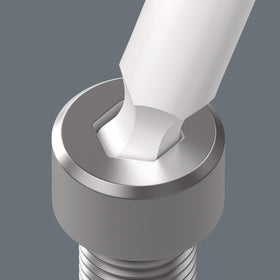 Wera Hex-Plus technology reduces screw head rounding and increases contact.