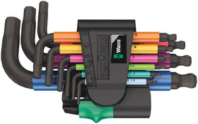 Wera 950/9 Hex-Plus Multicolour L-keys set shown for quick access and organization.