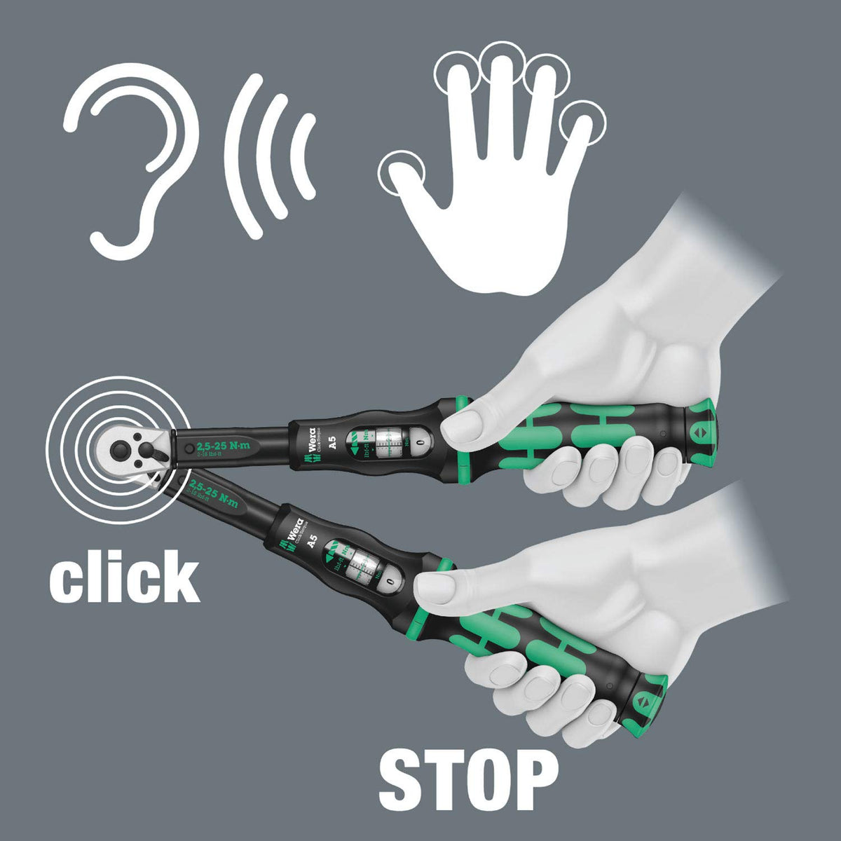 Wera Click-Torque A 5 high precision within +/-4% per ISO DIN EN 6789-1:2017-07