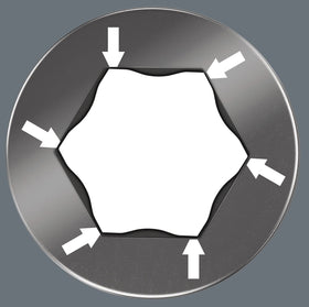 Engraved sizes on each L-key aid fast size identification.