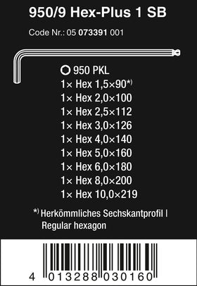 Wera Hex-Plus long-arm ballpoint L-key enabling angled insertion.