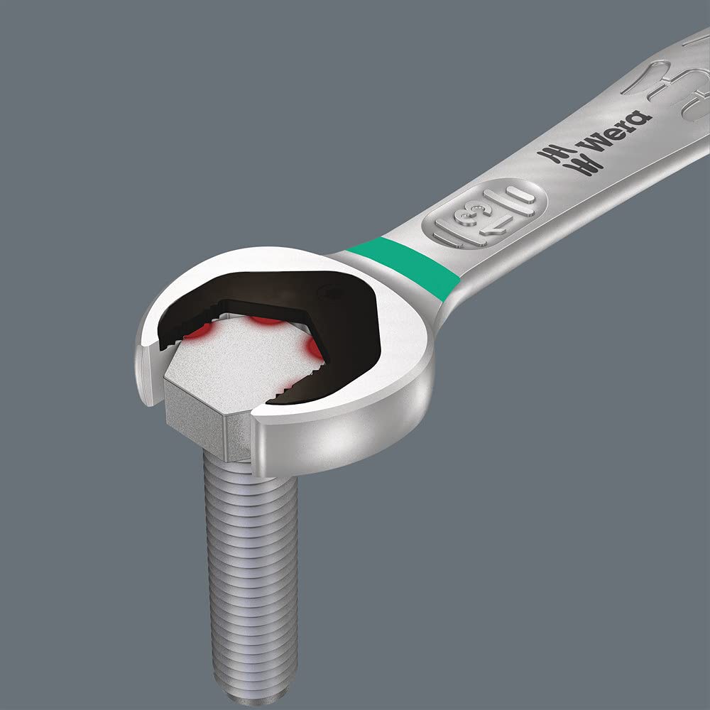 Wera Joker double hex geometry engaging a nut for secure fit