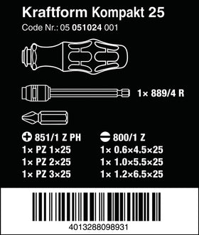 Wera KK25 bayonet blade extended for tight spots.