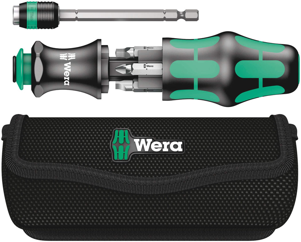 Wera KK26 bayonet blade extended for hard-to-reach screws.
