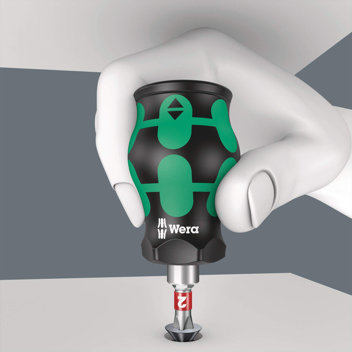 Wera Kraftform Kompakt Stubby 1/4 inch bit mounting with magnet