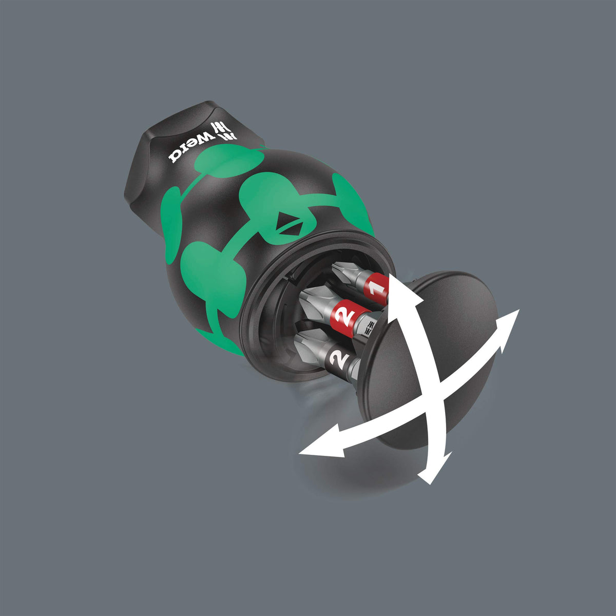 Wera Kraftform Kompakt Stubby captive swiveling magazine for storage