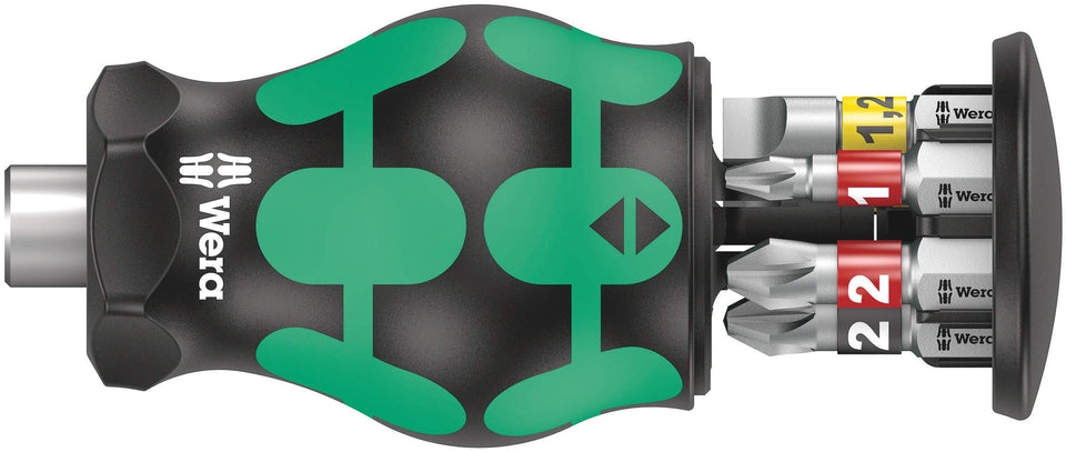 Wera Kraftform Kompakt Stubby with magazine holding six bits securely