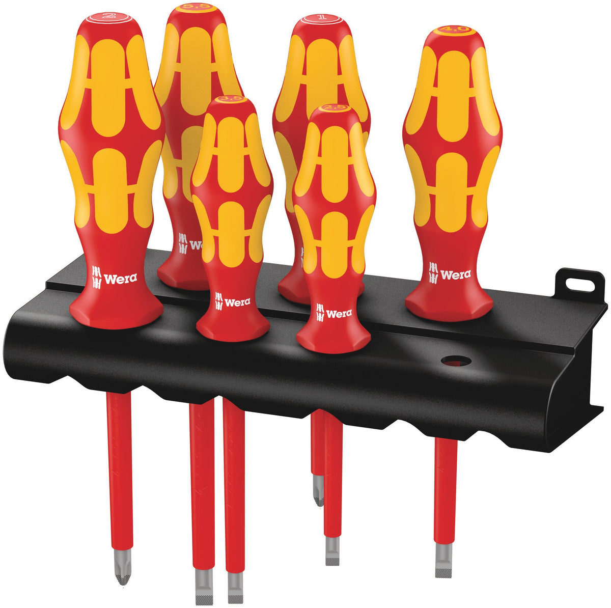 Wera Kraftform Plus 160i/6 insulated screwdriver set close-up of ergonomic handle