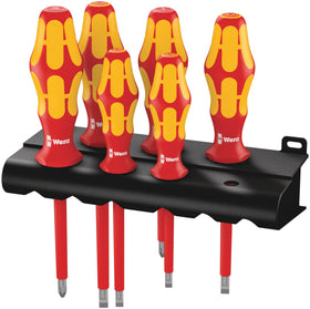 Wera Kraftform Plus 160i/6 insulated screwdriver set close-up of ergonomic handle