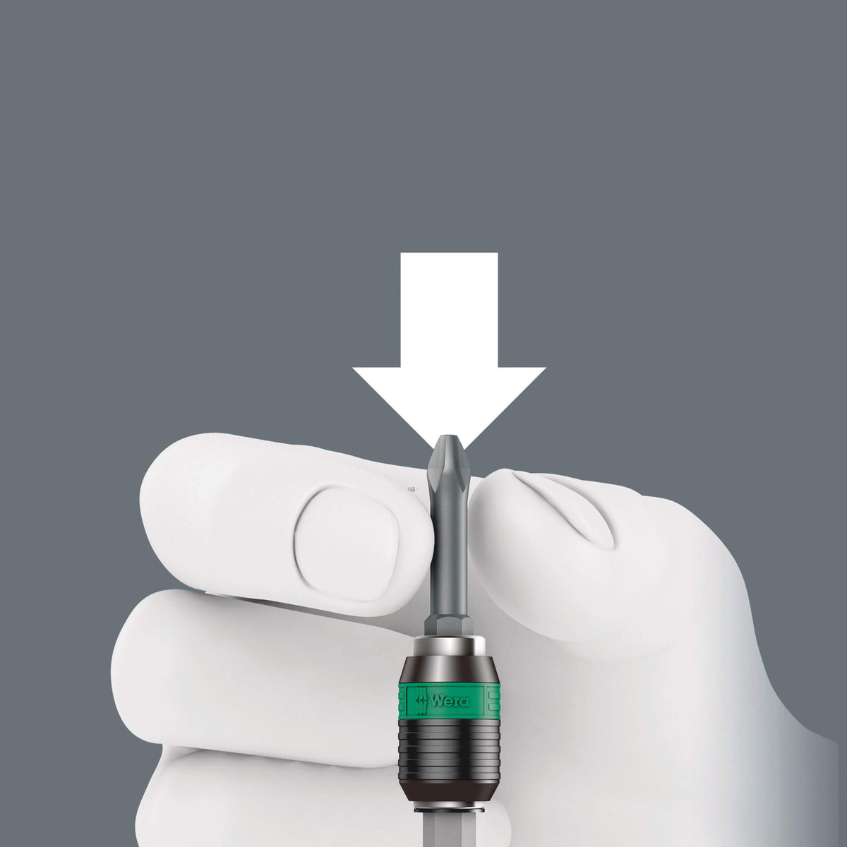 Wera Rapidaptor compatible with 1/4-inch DIN 3126-C6.3 and E6.3 bits.