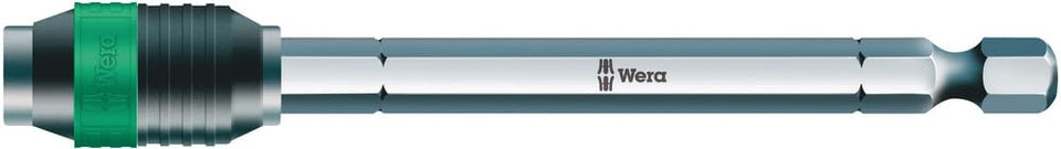 Wera Rapidaptor universal bit holder with 1/4 inch hex drive for fast, secure bit changes.
