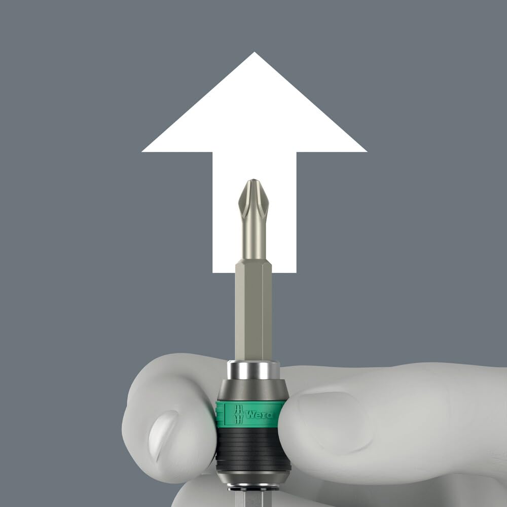 Wera Rapidaptor supports Wera Series 1 and 4 bit compatibility for versatile use.