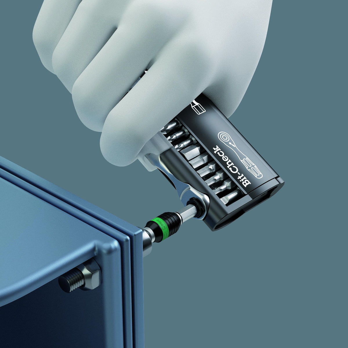 Wera Tool-Check Plus with quick-release ratchet for efficient torque tasks.