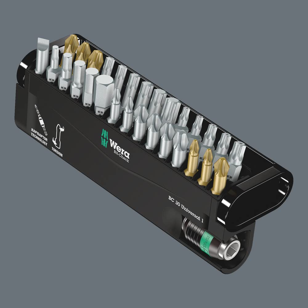 Wera torsion bits reduce wear during tough tasks.