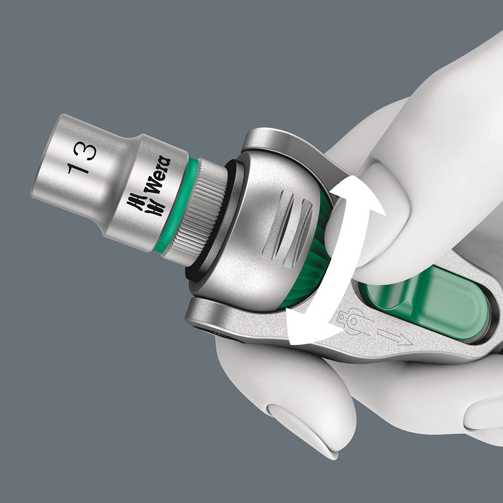 Wera Zyklop Ratchet knurling on sockets for confident manual tightening.
