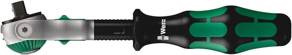 Wera Zyklop Ratchet swivel head with lock points for secure positioning.