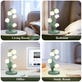 WERFOP Lily of the Valley lamp close-up shows intricate five-flower details.