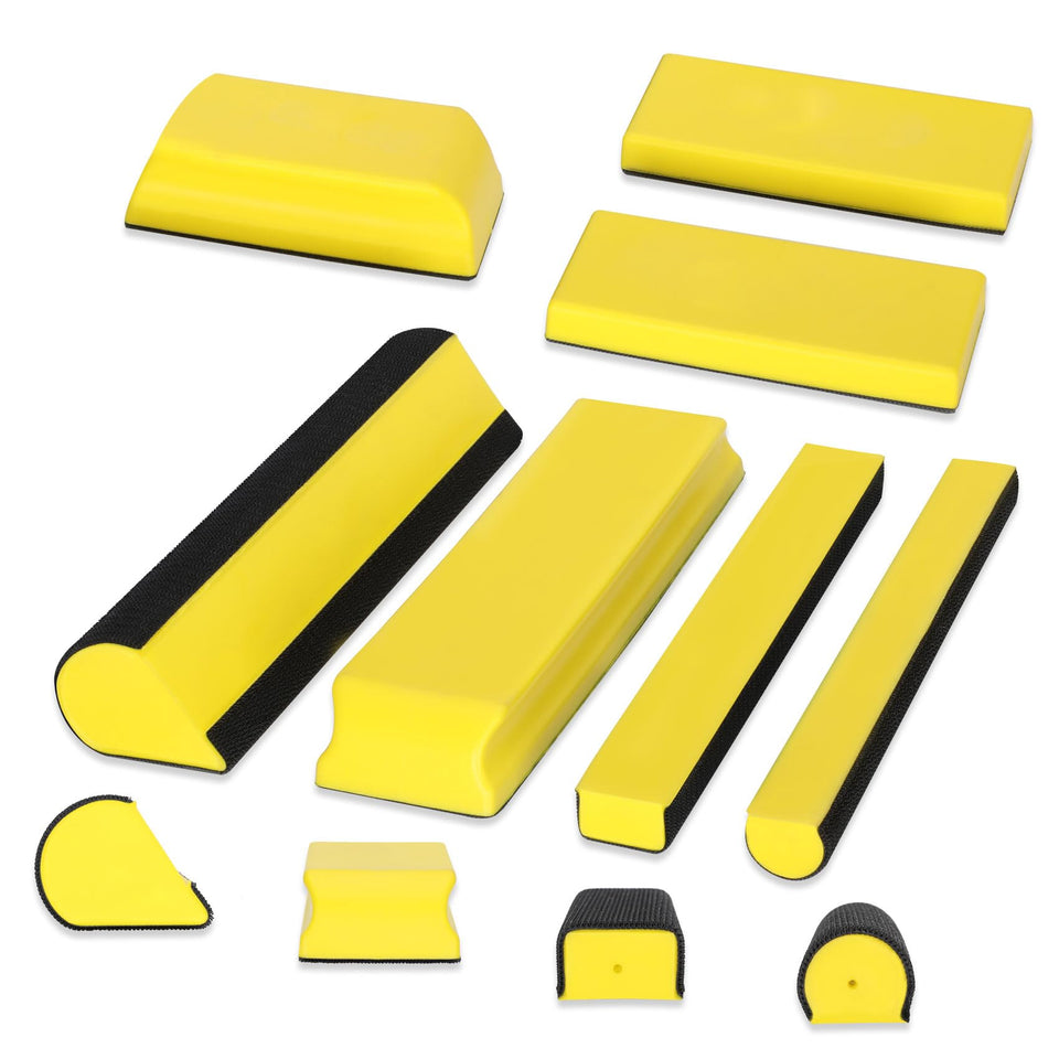 Werhoo sanding blocks auto body 7pc set front view for versatile polishing projects