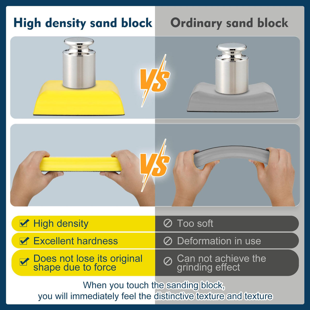 Werhoo sanding blocks auto body material demonstrates rigid polyurethane foam for durability